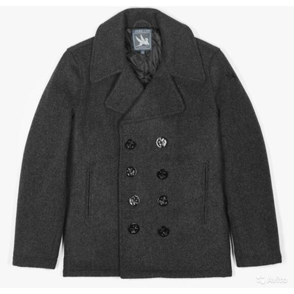 I. Spiewak & Sons Mens Double Breasted Wool Peak Coat Black Size Large - Picture 2 of 14